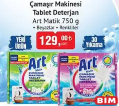 ART MATİK ÇAMAŞIR MAKİNESİ TABLET DETERJAN 30 YIKAMA 750 G